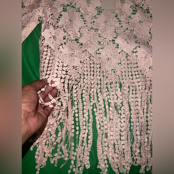 NWT ST Studio Boho Pink Lace Fringe Top size 38/ Medium - Picture 2 of 8